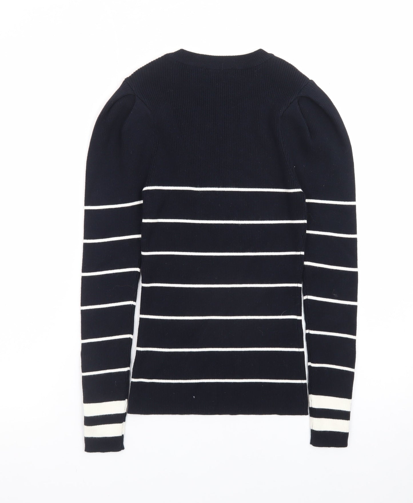 Mint Velvet Women’s Blue Striped Crew Neck Pullover Jumper Size S