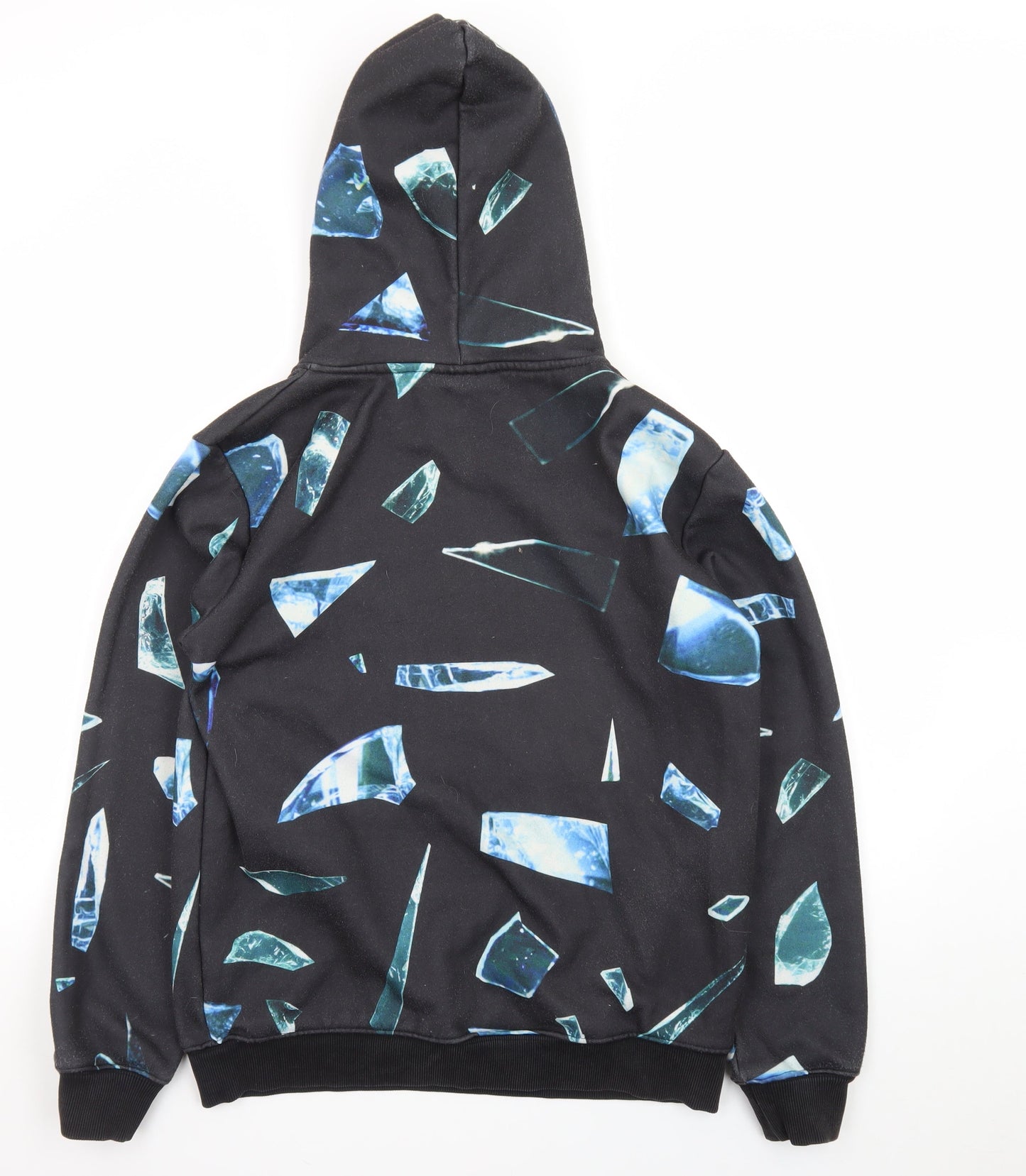 Criminal Damage Mens Black Graphic Pullover Hoodie Size M