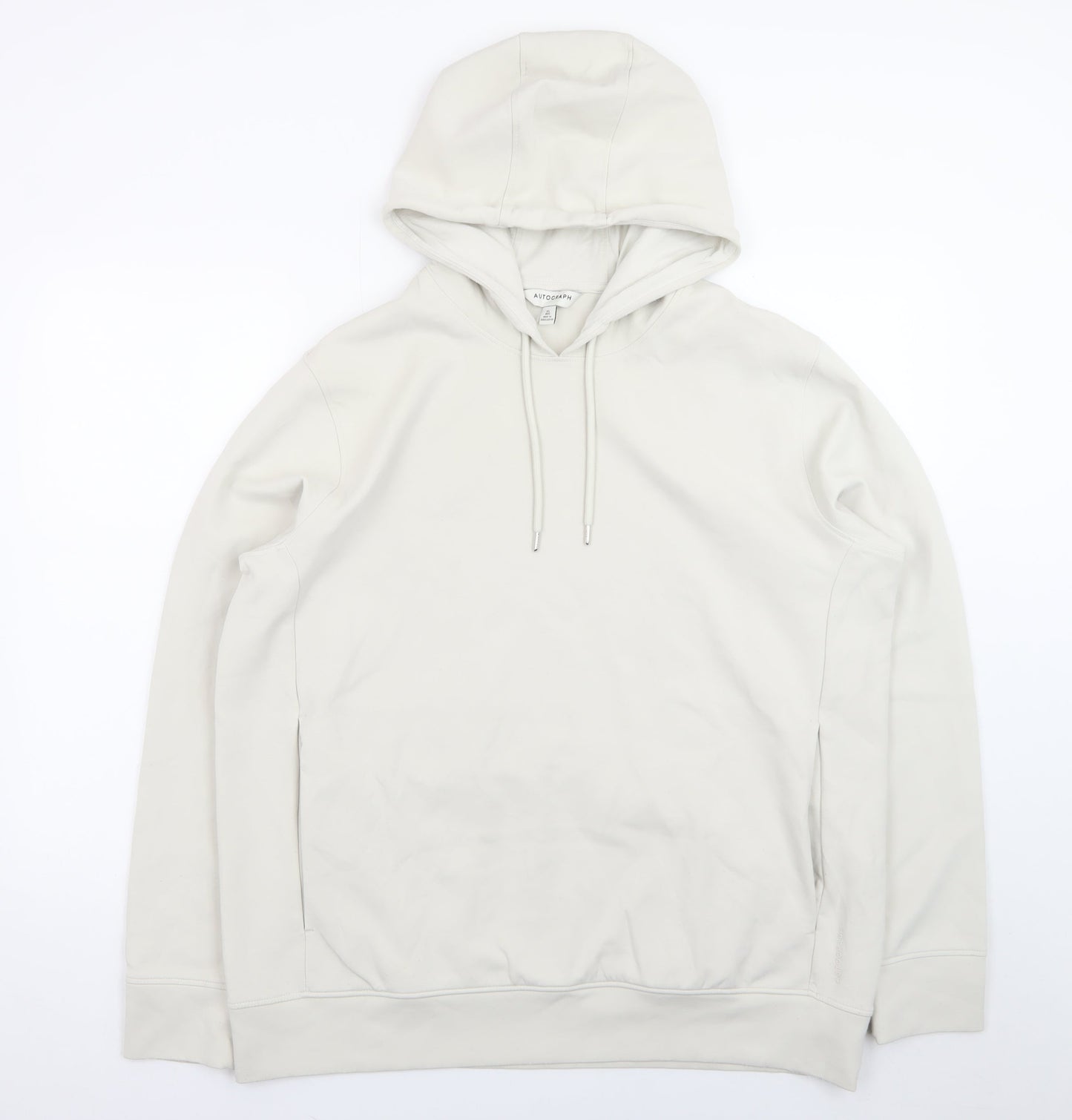 Marks and Spencer Women Ivory XL Basic Hooded Long Sleeve Top