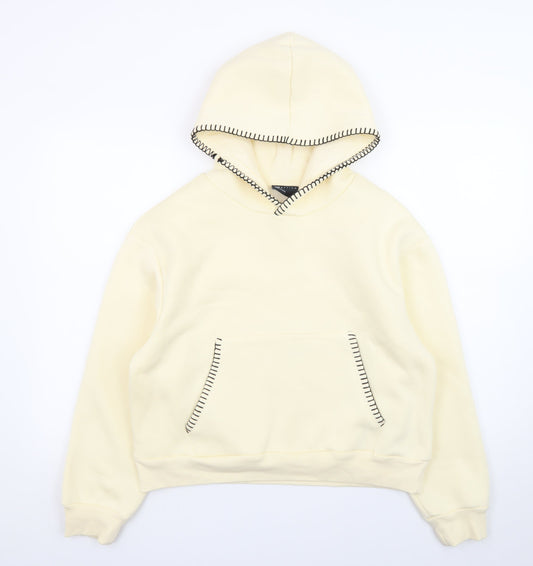 ASOS DESIGN Women Beige Hooded Pullover Sweatshirt Size M UK 12-14