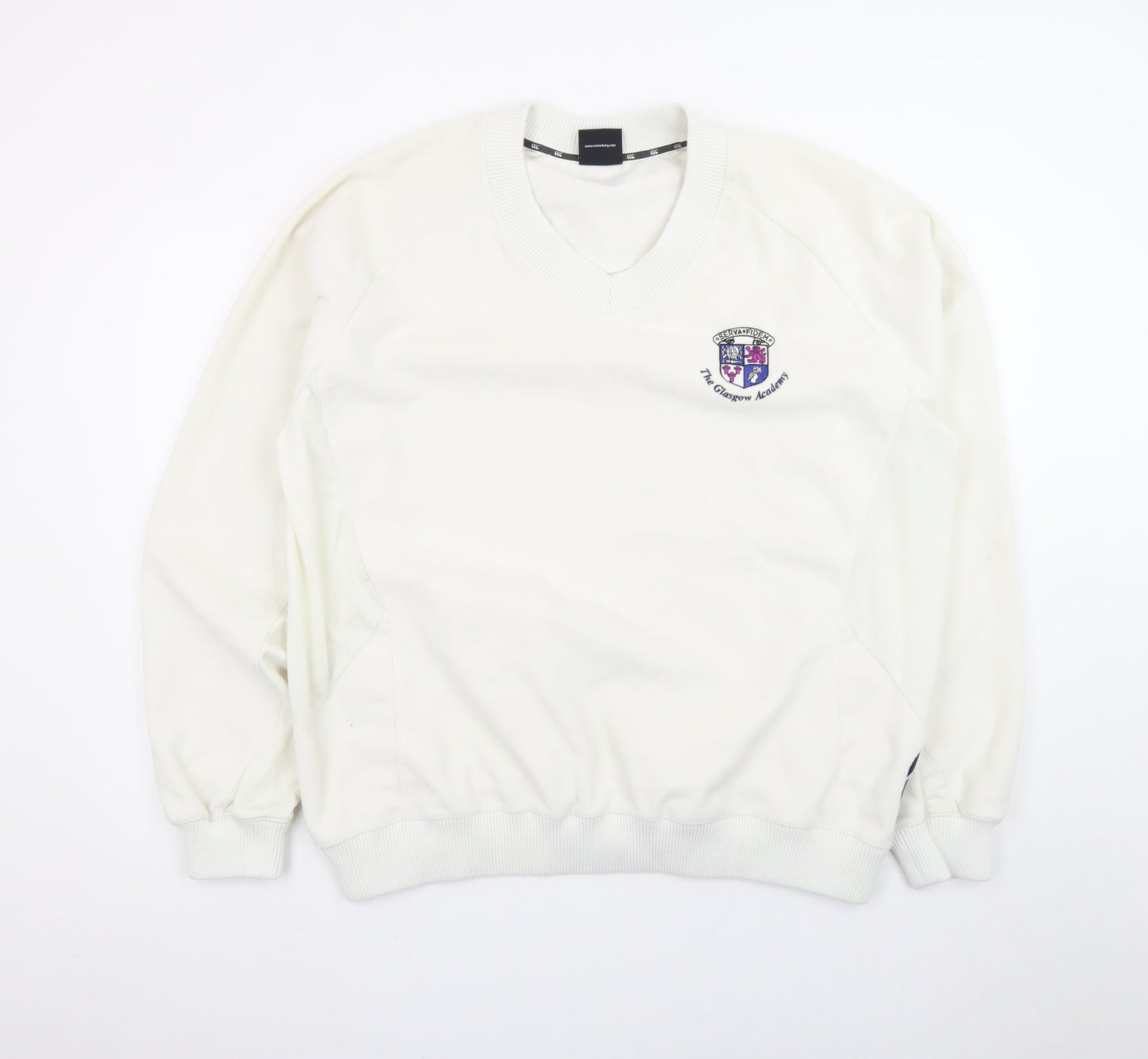 Canterbury Men's White XL V-Neck Pullover Sweatshirt Rugby Sportswear