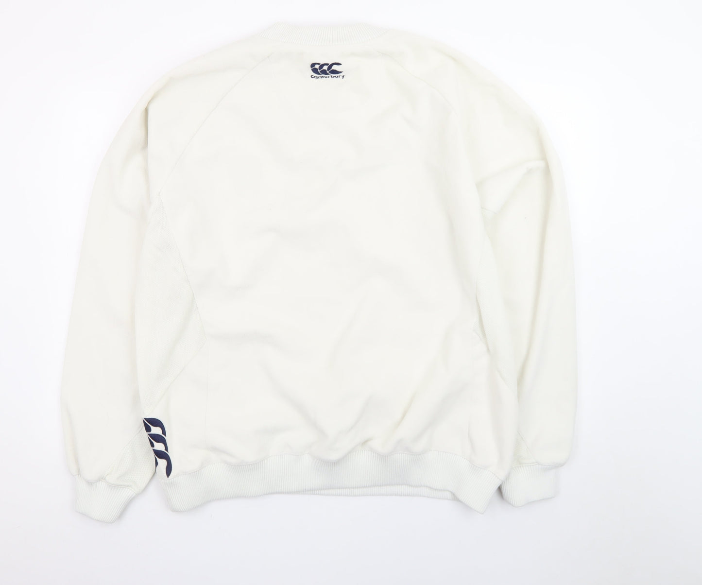Canterbury Men's White XL V-Neck Pullover Sweatshirt Rugby Sportswear