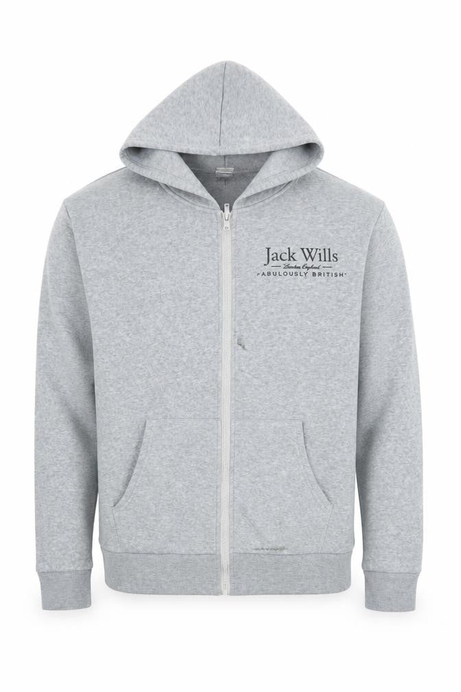 Jack Wills Men's Grey Full Zip Hoodie L Regular Fit