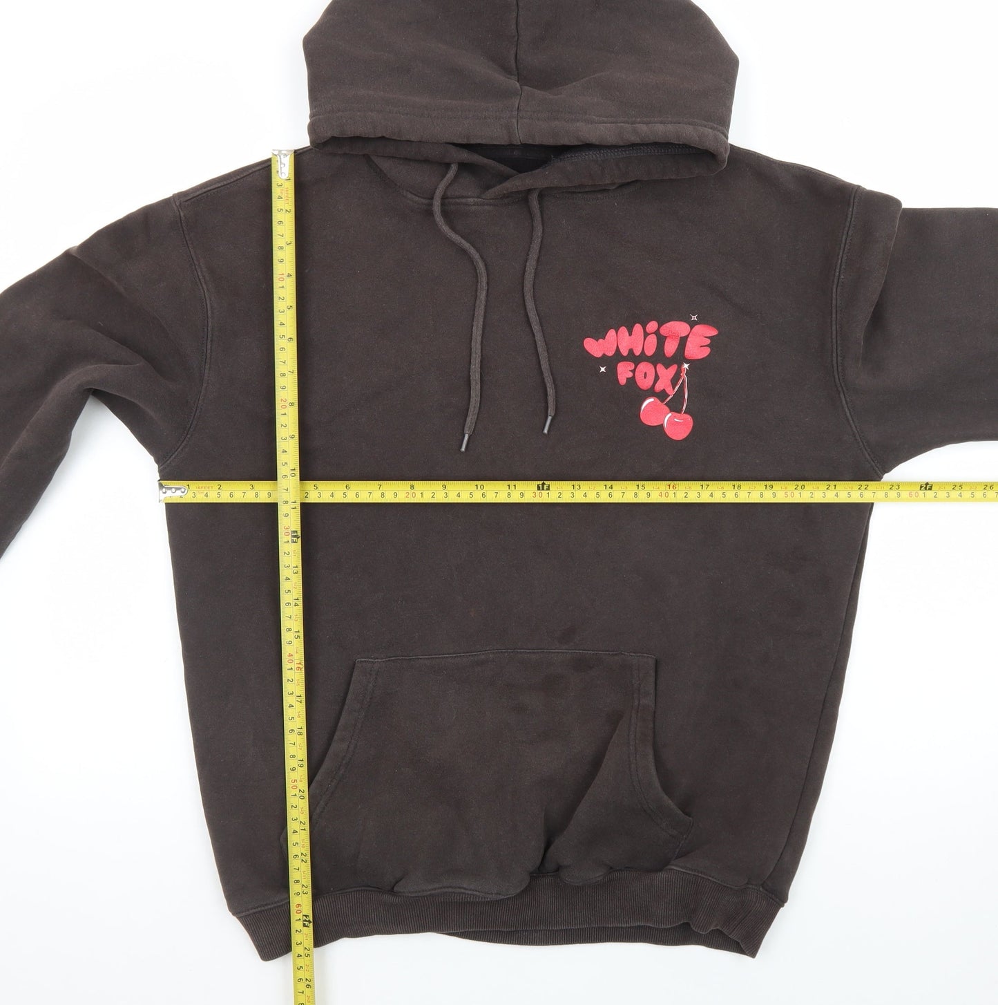 White Fox Women Black Cherry Bomb Pullover Hoodie S/M Cotton Blend
