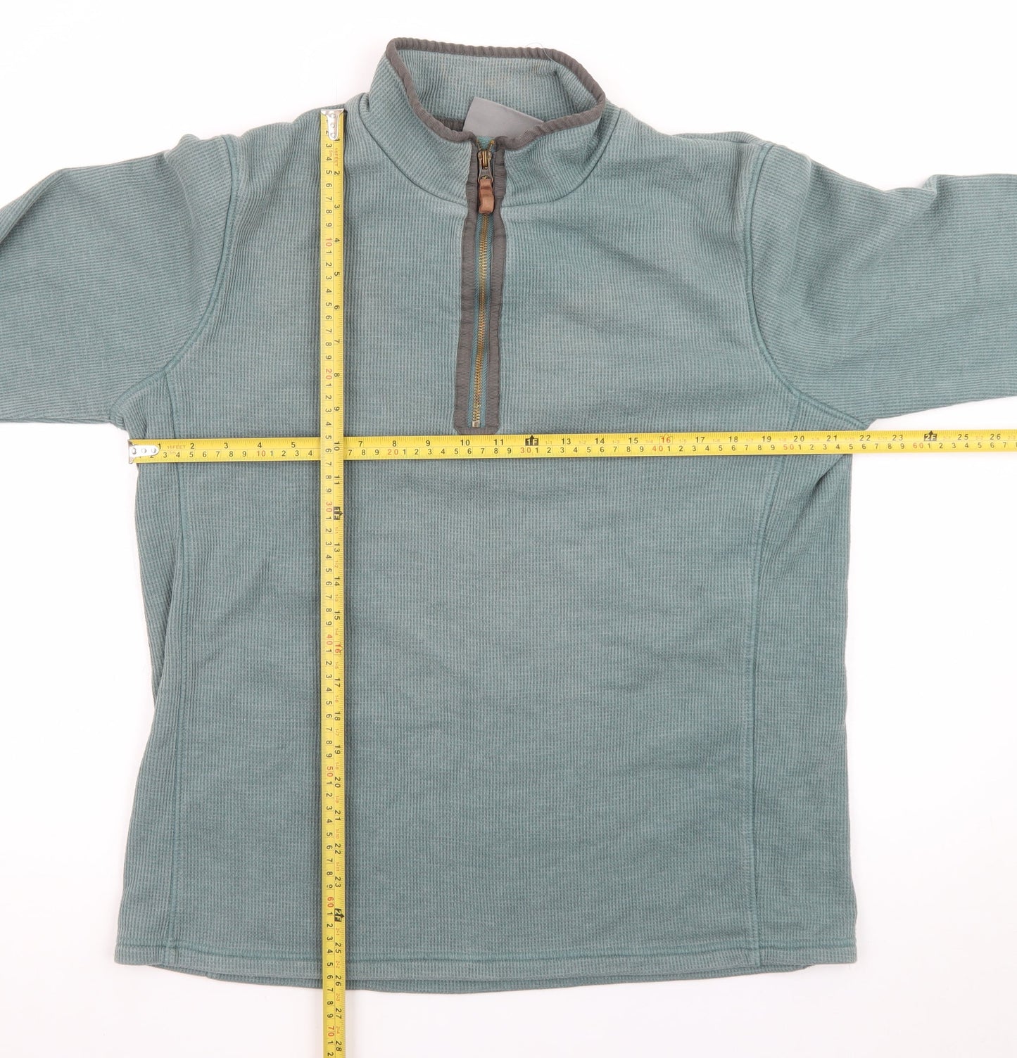 Mountain Warehouse Men’s Green 1/4 Zip Fleece Pullover Sweatshirt L