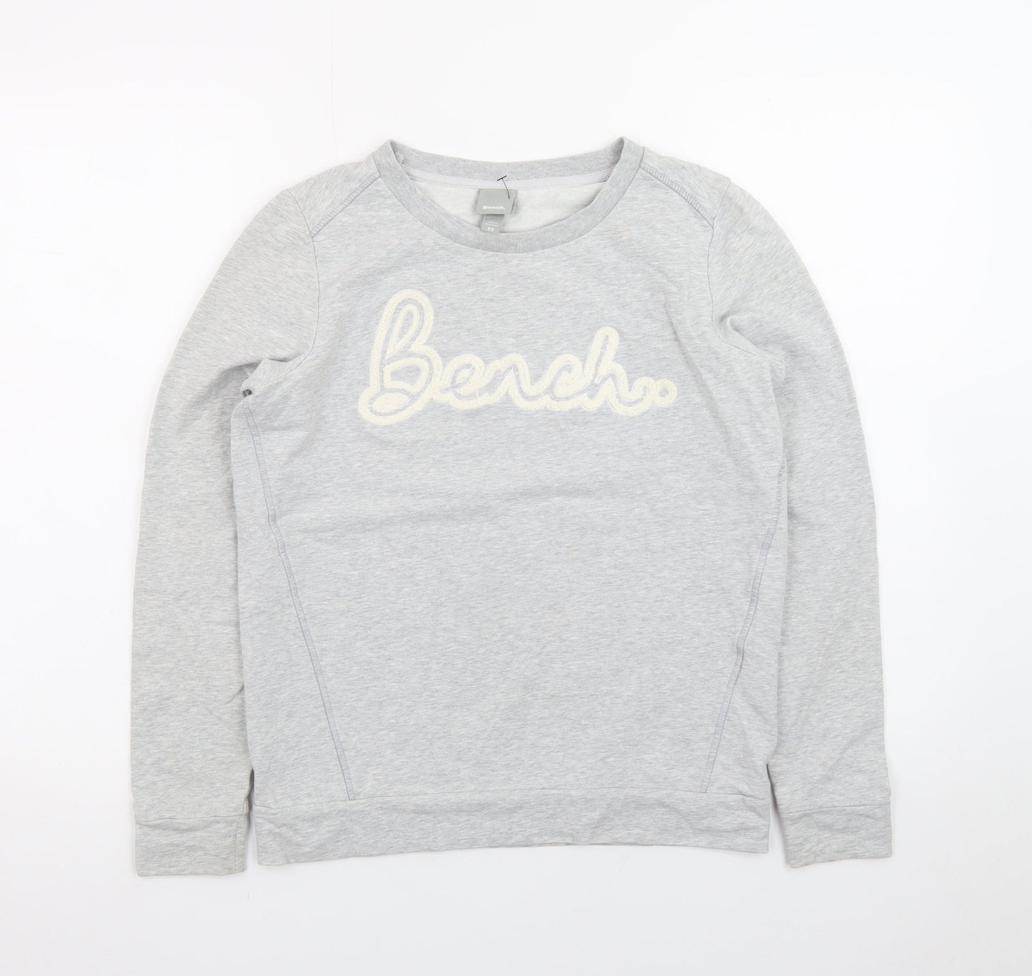 Bench Womens Grey XS Pullover Sweatshirt with Logo Front