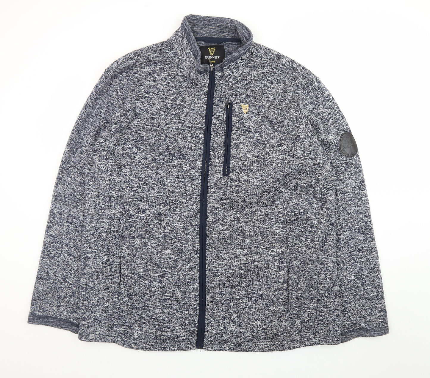 Guinness Men's Blue 2XL Full Zip Fleece Sweatshirt