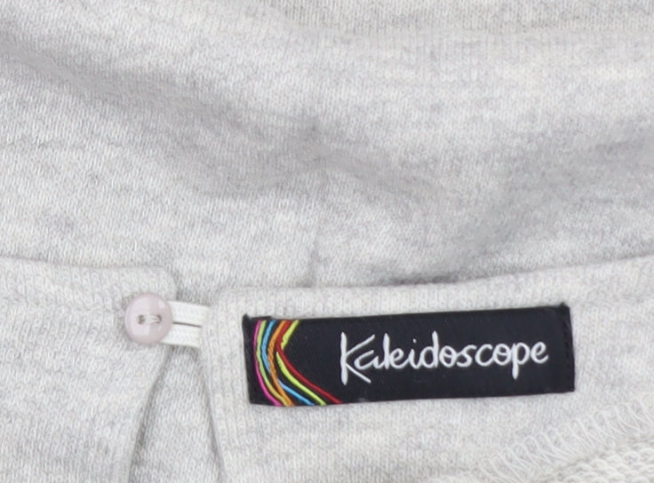 Kaleidoscope Women Grey Beaded Collar Cotton Knit Jumper UK 18