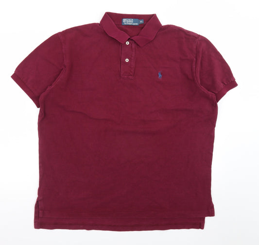 Ralph Lauren Men's Burgundy Cotton Short Sleeve Polo Shirt XL