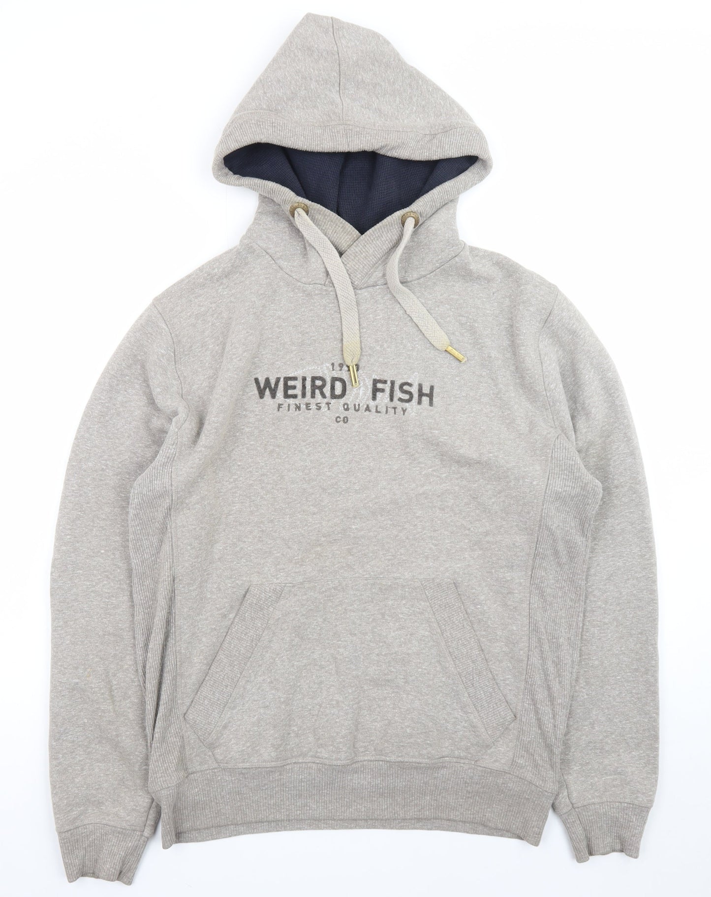 Weird Fish Mens Grey Pullover Hoodie Medium Hooded Sweatshirt