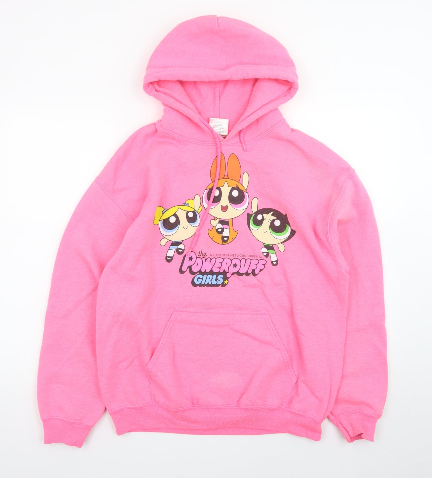 Cartoon Network Powerpuff Girls Pink Hoodie Womens Small Pullover Cotton Mix