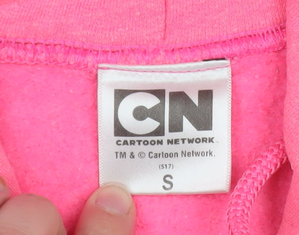 Cartoon Network Powerpuff Girls Pink Hoodie Womens Small Pullover Cotton Mix