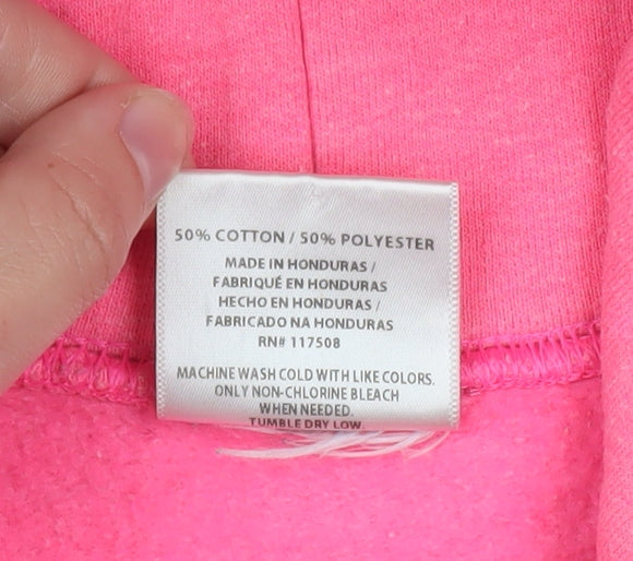 Cartoon Network Powerpuff Girls Pink Hoodie Womens Small Pullover Cotton Mix