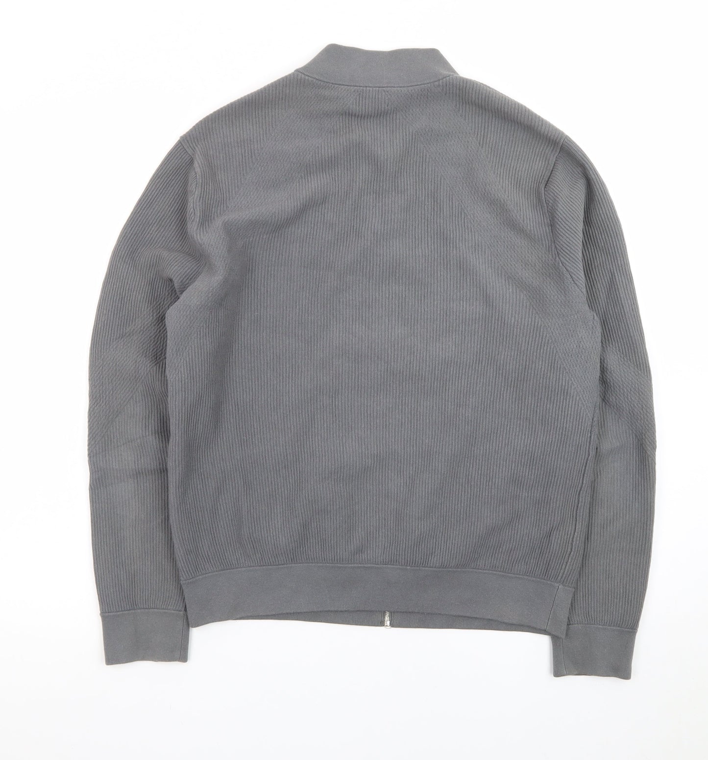 Club Monaco Men's Grey Cotton Blend Bomber Jacket M Casual Zip Up