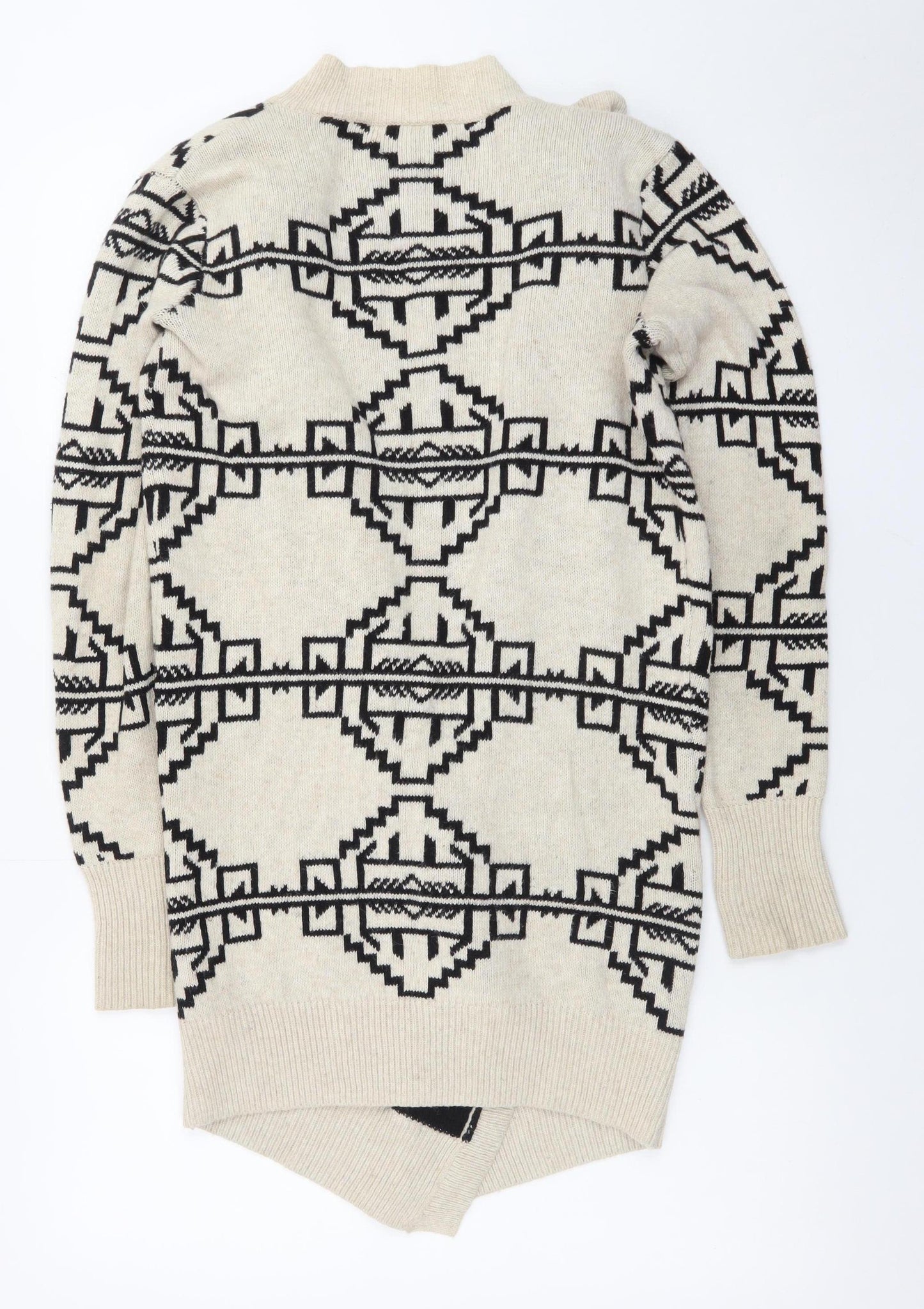 Staring at Stars Womens Beige Black Aztec Cardigan XS Bohemian Knit