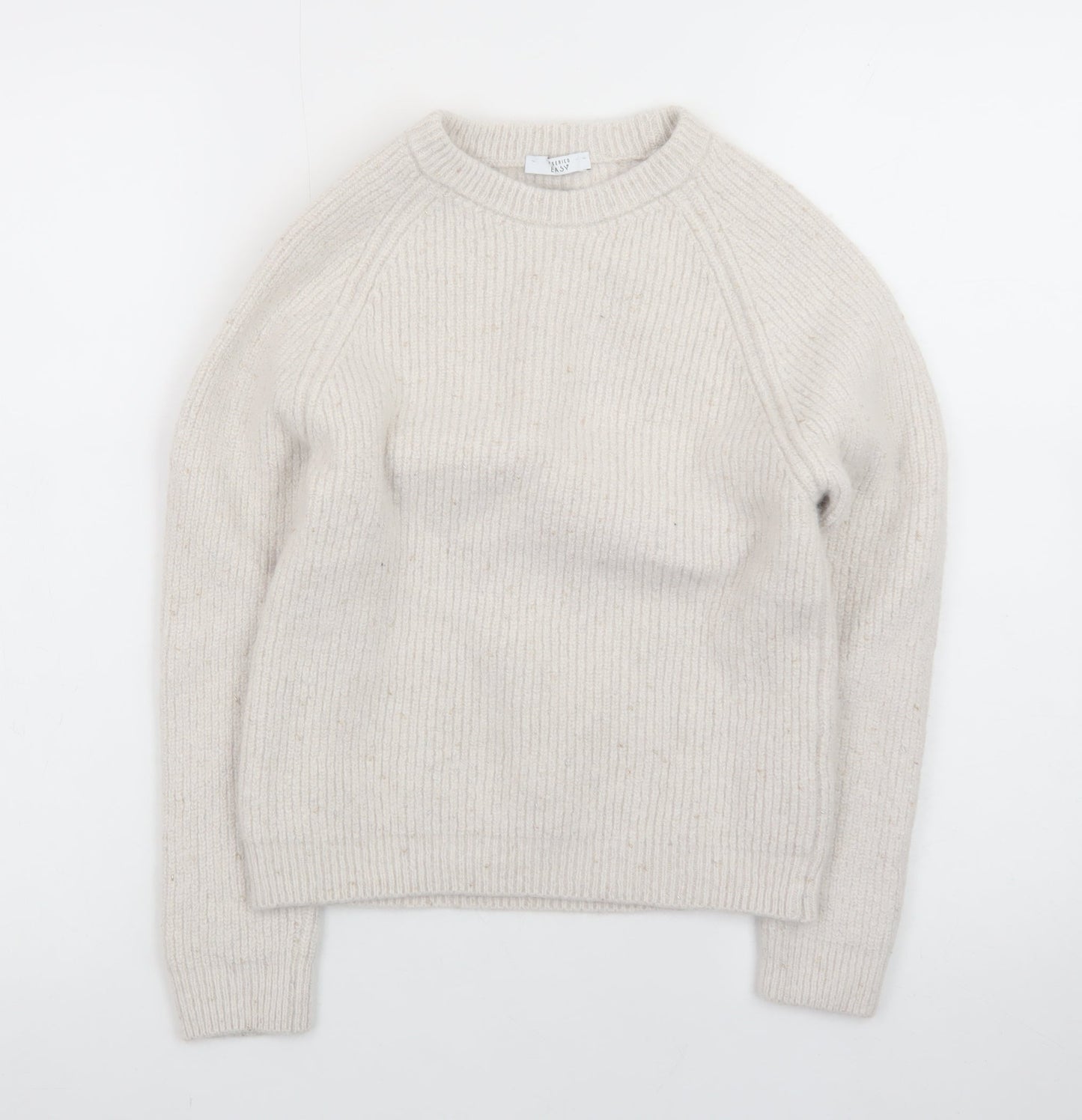 Peserico Easy Women Beige Merino Wool Cashmere Jumper Size 14