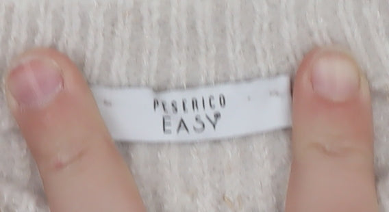 Peserico Easy Women Beige Merino Wool Cashmere Jumper Size 14