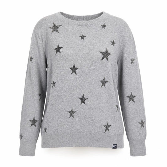 Superdry Womens Grey Star Knit Pullover Jumper Size L