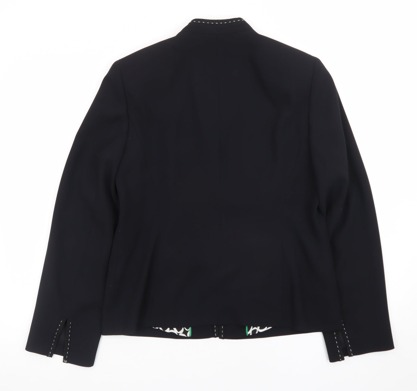 Planet Women Black Size 12 Regular Single-Breasted Suit Jacket