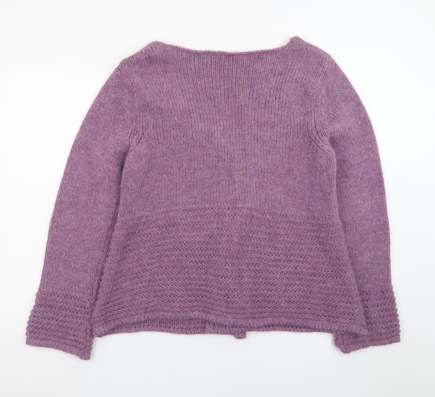 Marks and Spencer Per Una Women's Purple Wool Blend V-Neck Cardigan L