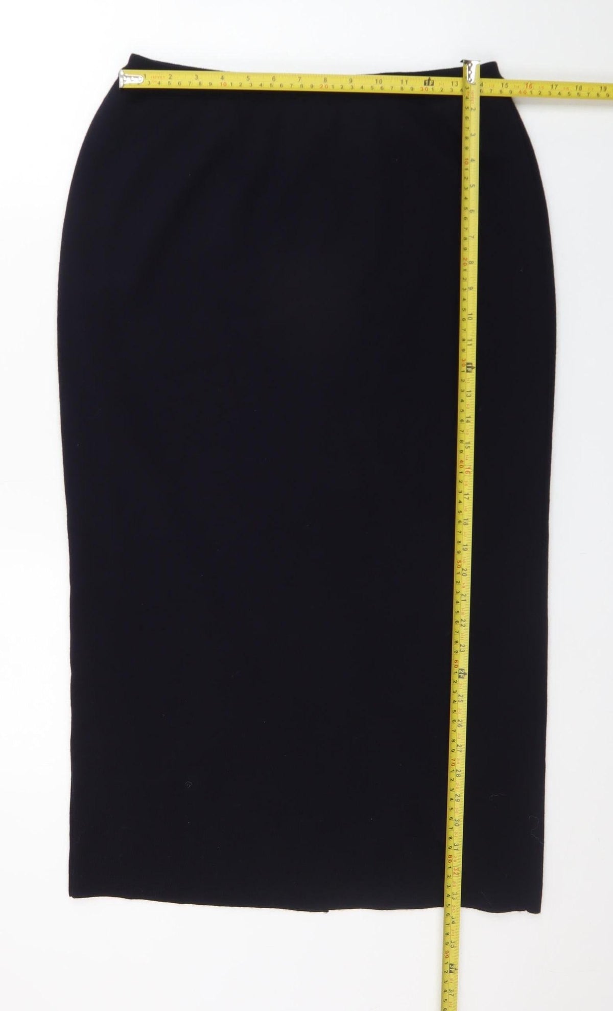 Lucia Women’s Black Midi Pencil Skirt Size 14 Knit Stretch
