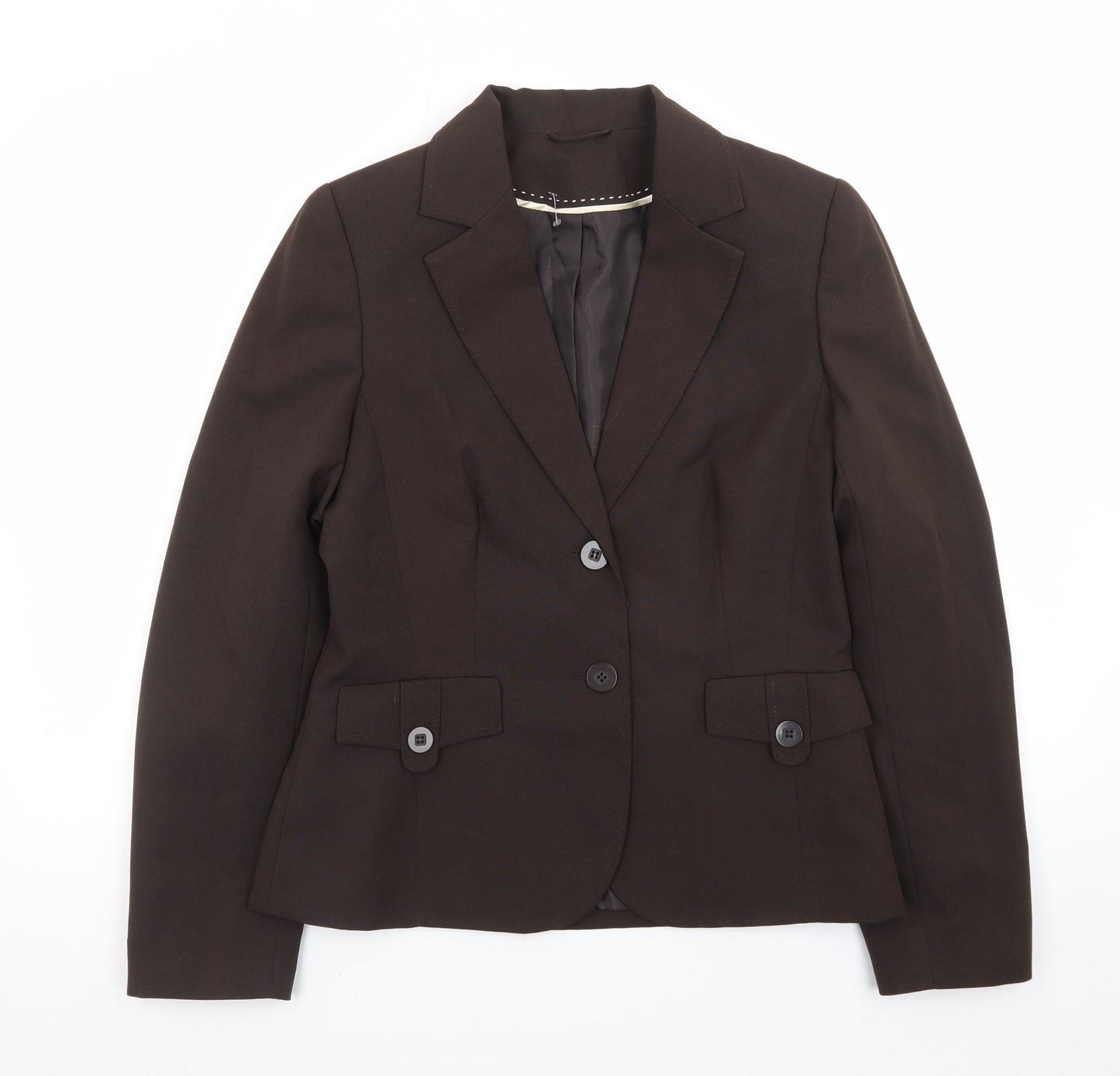 Dorothy Perkins Women Brown Size 12 Classic Two-Button Blazer