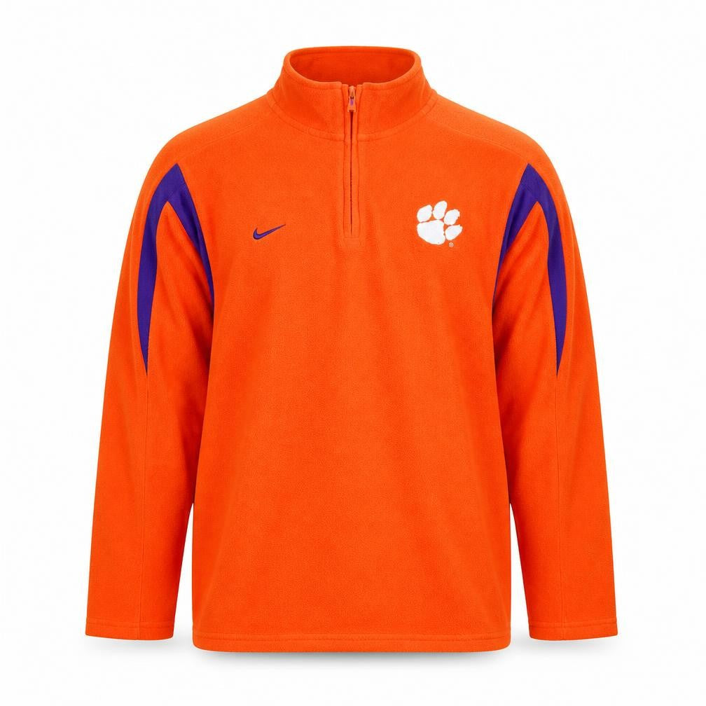 Nike Men's Orange Fleece 1/4 Zip Pullover Sweatshirt L