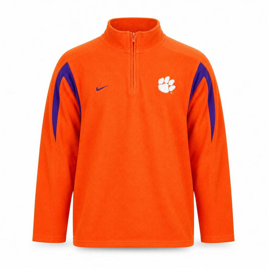 Nike Men's Orange Fleece 1/4 Zip Pullover Sweatshirt L