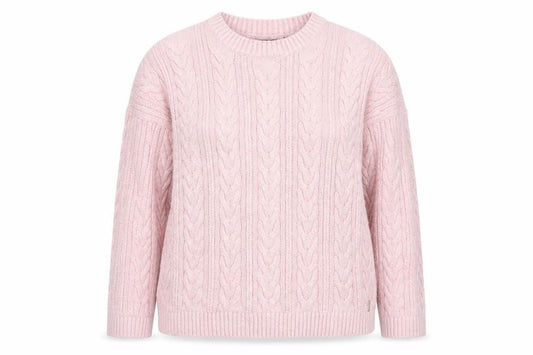 Superdry Womens Pink Cable Knit Crew Neck Jumper Size 10