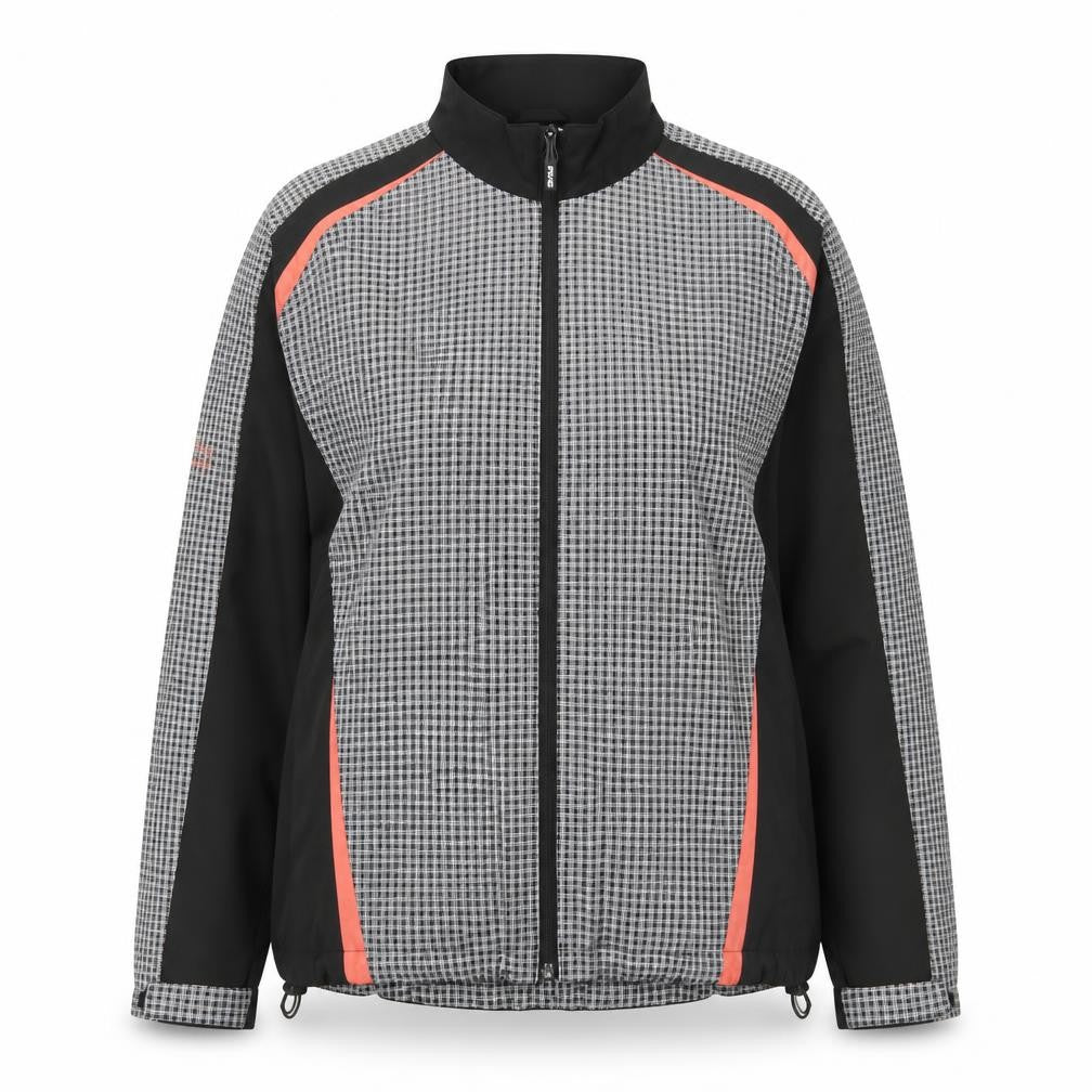 PING Collection Women's Black Check Windbreaker Jacket Size 16