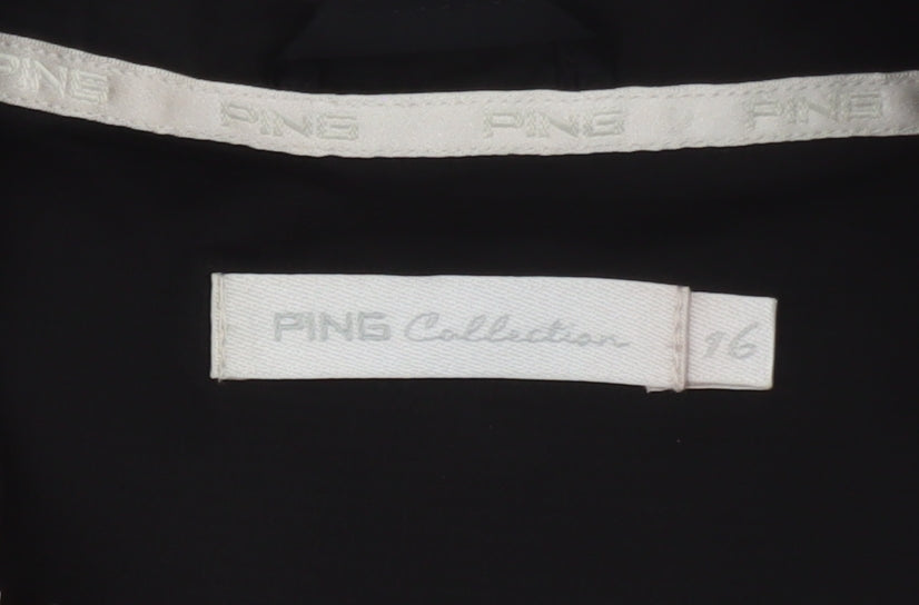 PING Collection Women's Black Check Windbreaker Jacket Size 16