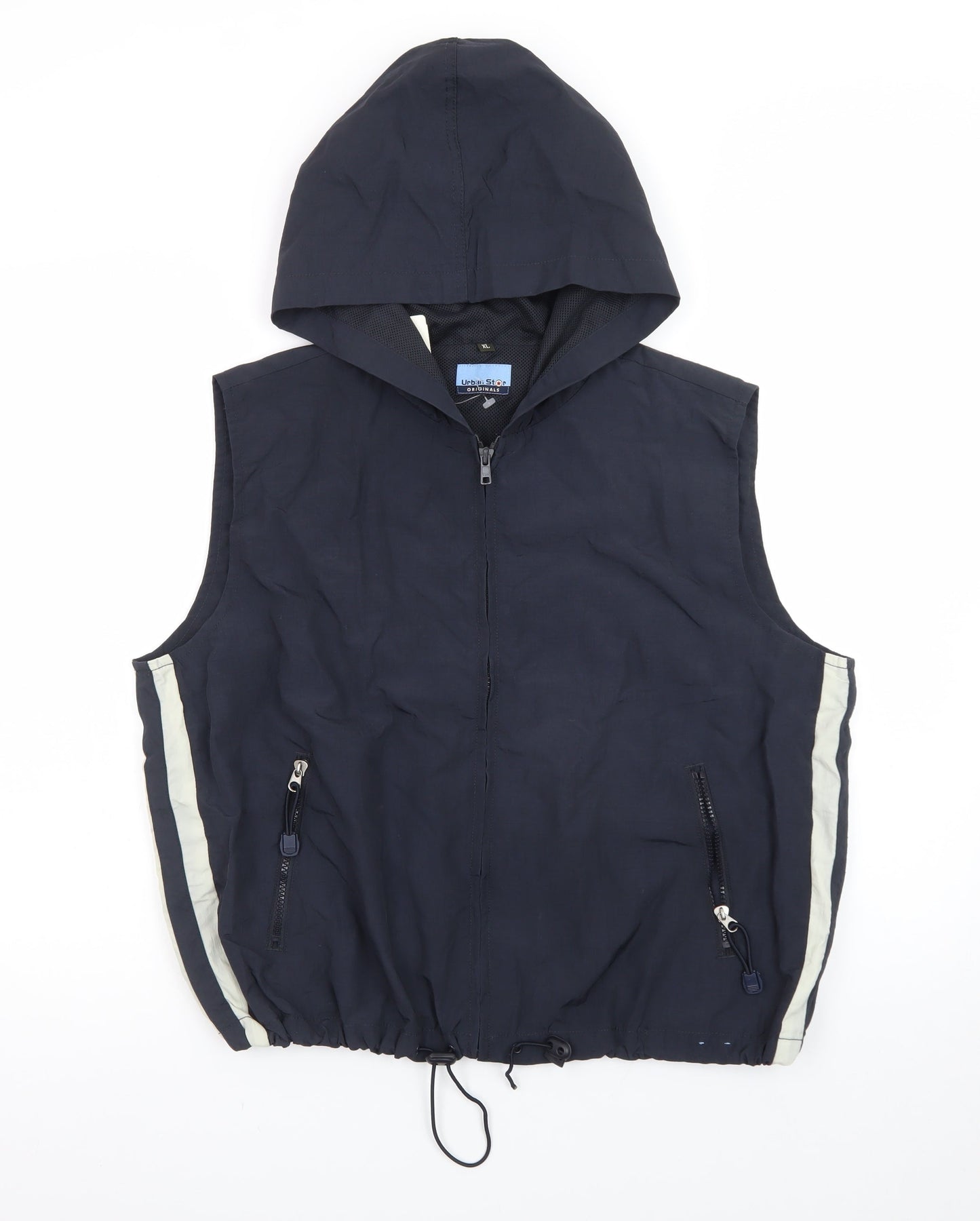 Urban Star Originals Men's Blue XL Hooded Bodywarmer Gilet