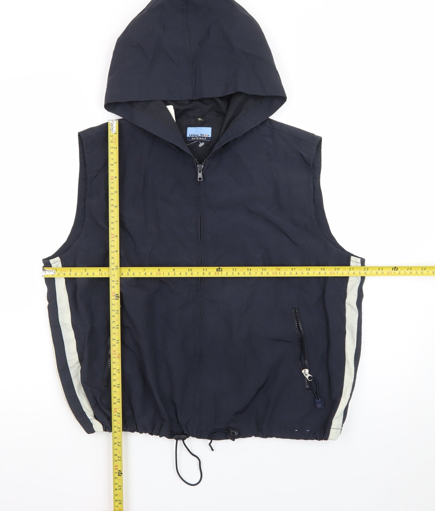 Urban Star Originals Men's Blue XL Hooded Bodywarmer Gilet