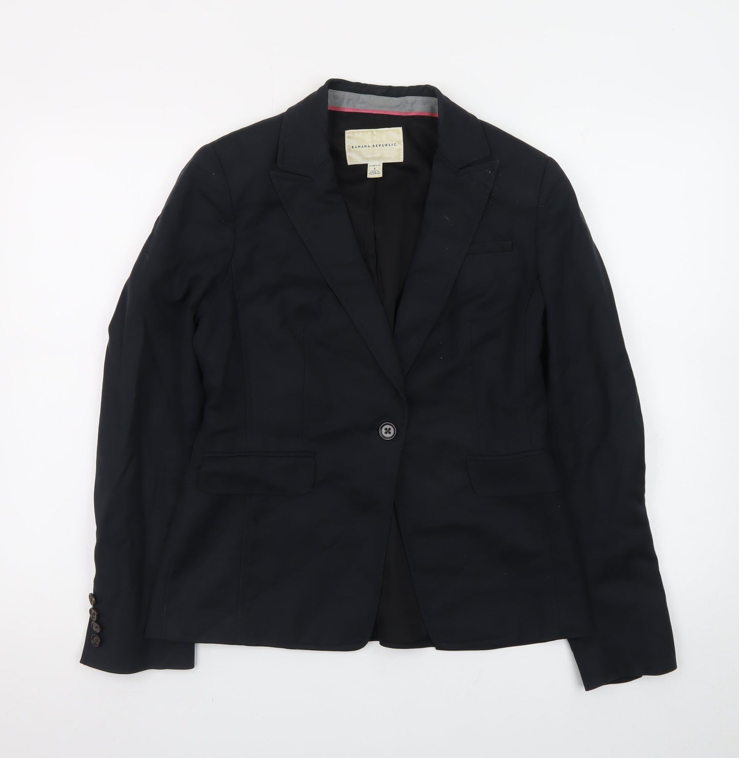 Banana Republic Women's Black Size 8 Stretch Blazer Single-Breasted Jacket