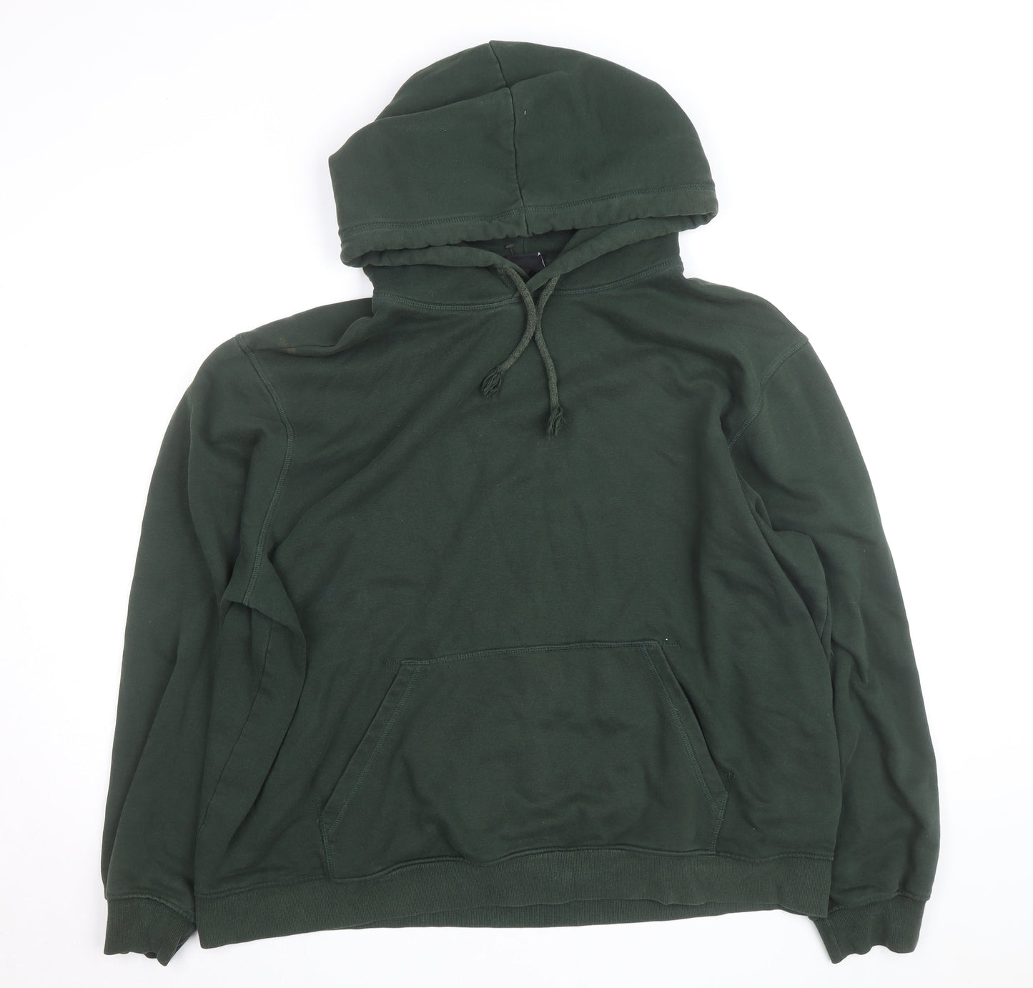 H&M Men's Green Relaxed Fit Pullover Hoodie Size L