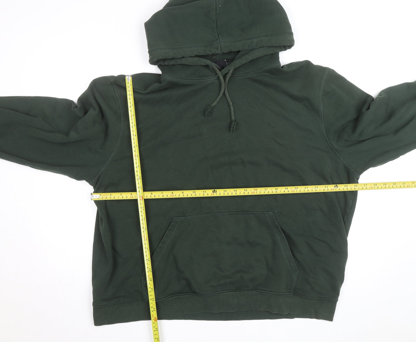H&M Men's Green Relaxed Fit Pullover Hoodie Size L