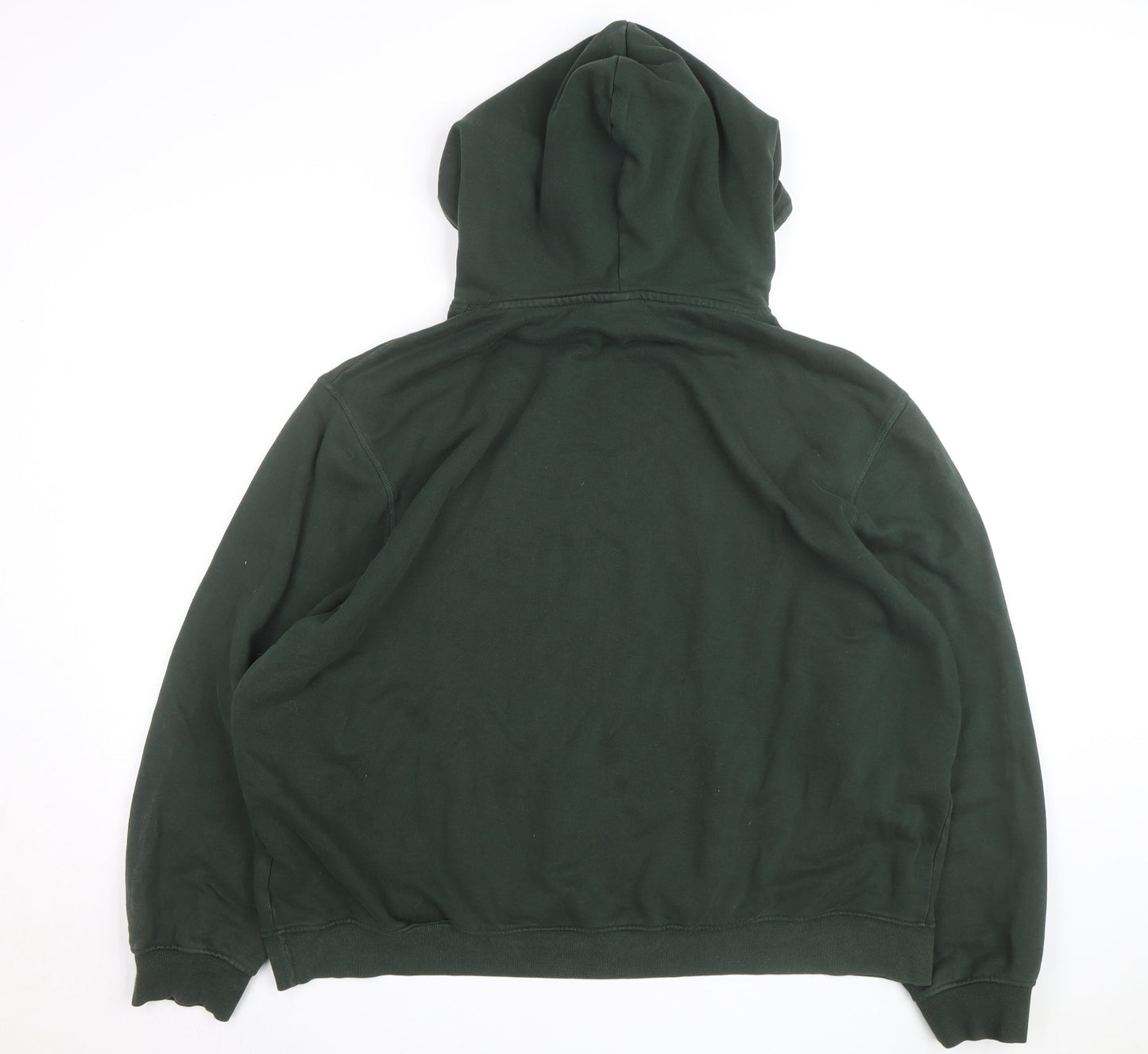 H&M Men's Green Relaxed Fit Pullover Hoodie Size L
