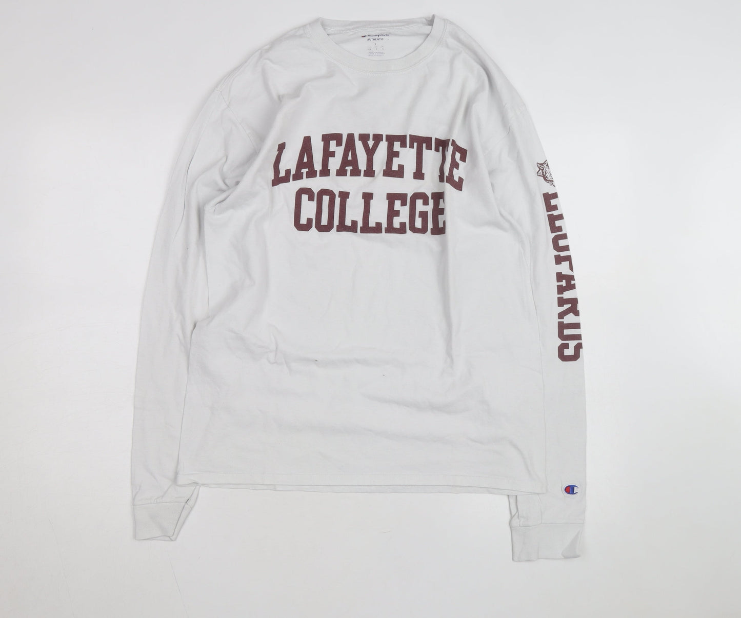 Champion Men's White Lafayette College Long Sleeve T-Shirt Size L