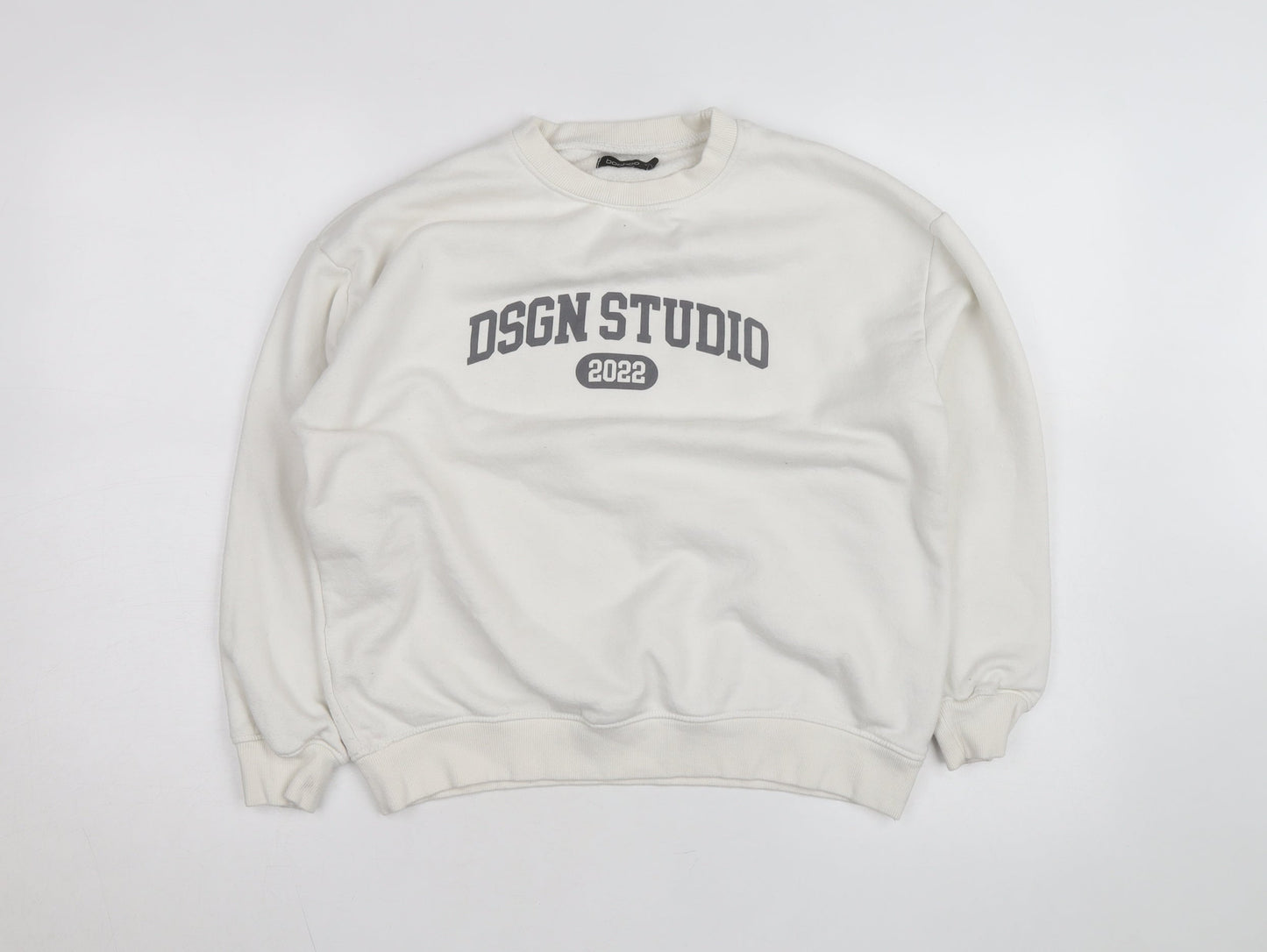 Boohoo Women Ivory DSGN Studio 2022 Pullover Sweatshirt Size S