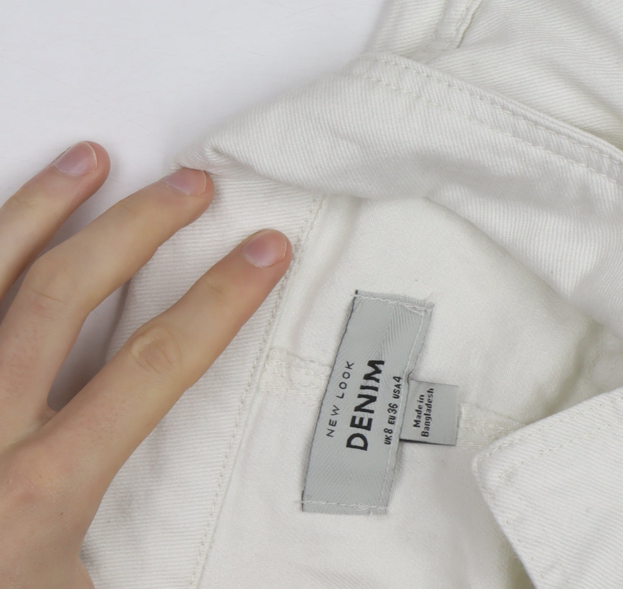 New Look Women’s White Denim Collared Jumpsuit Size 8