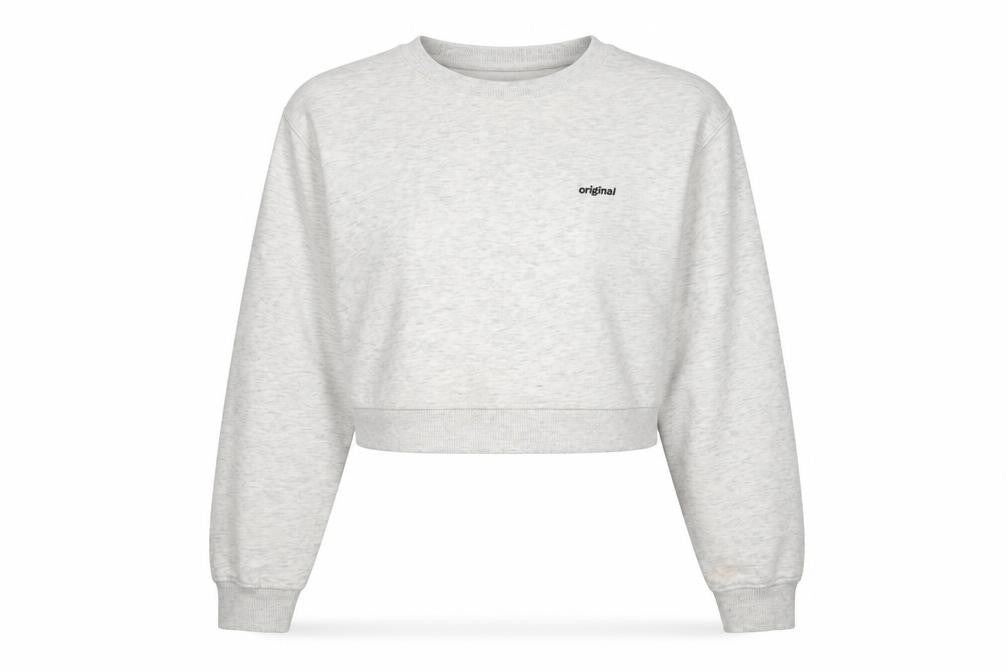H&M Divided Women's Grey Cropped Pullover Sweatshirt Size 12