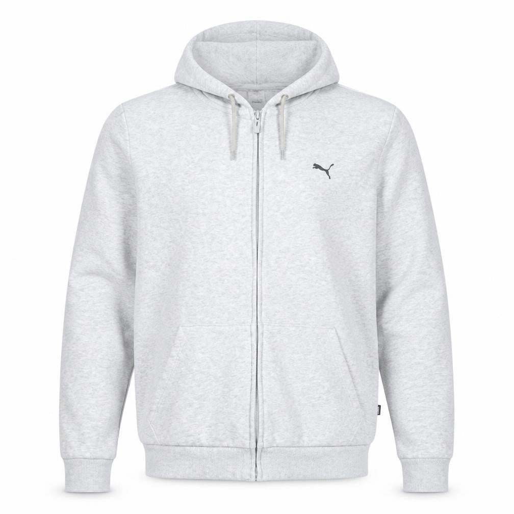 Puma Men Grey Full Zip Hoodie XL Regular Fit Cotton Blend