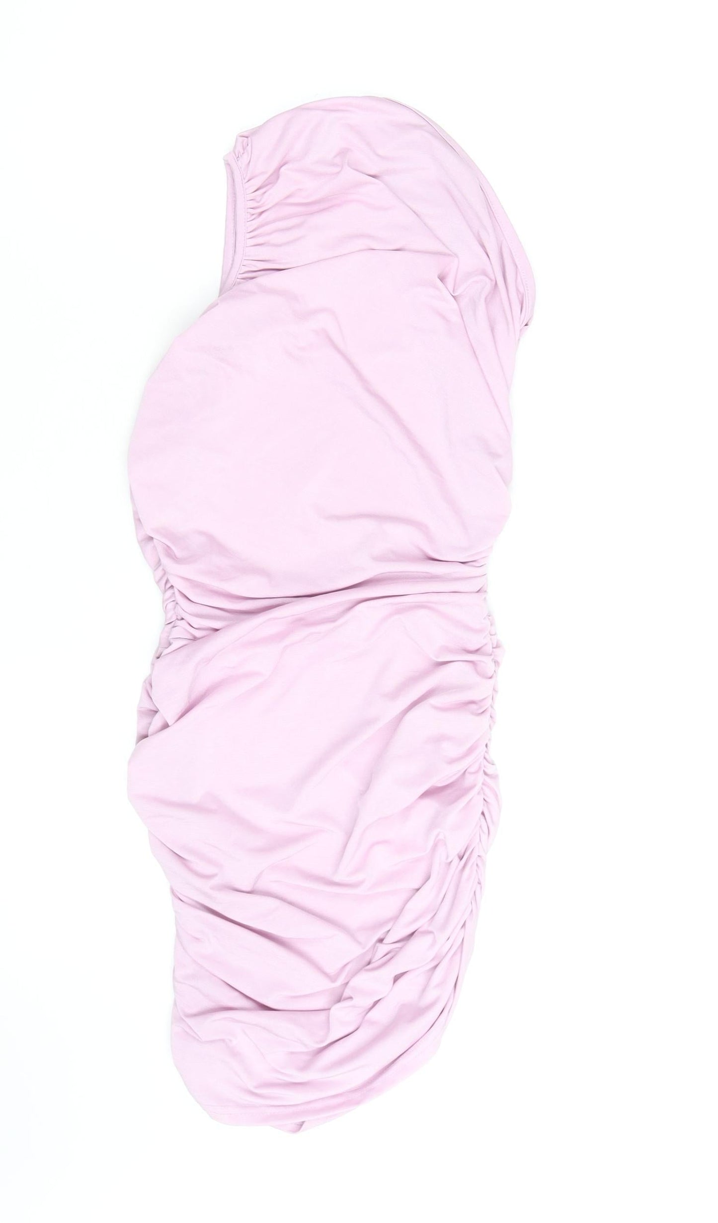 PrettyLittleThing Women’s Pink Strapless Ruched Bodycon Dress Size 10