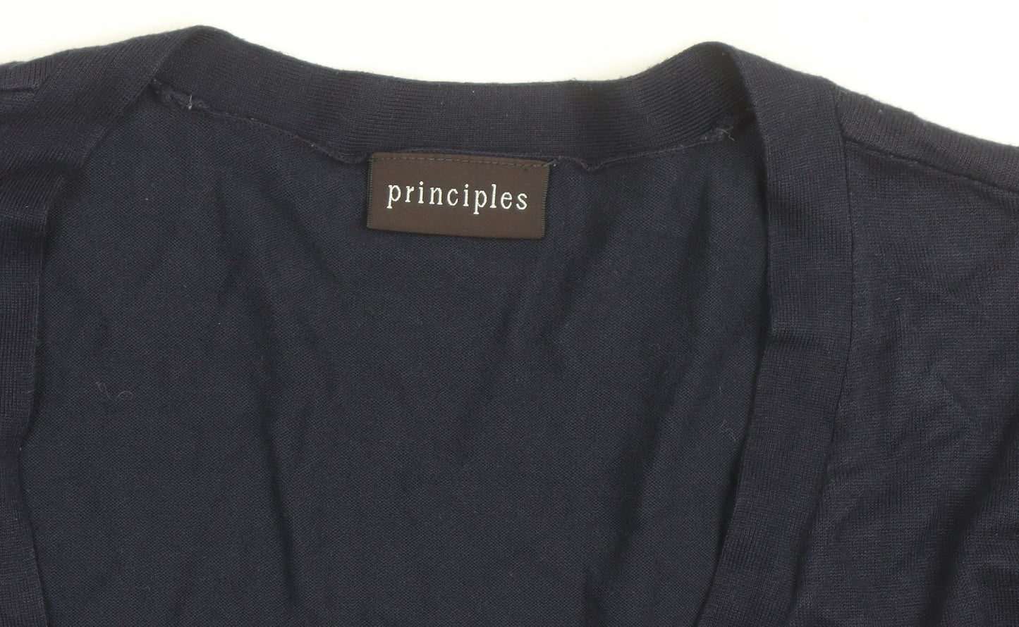 Principles Women’s Blue V-Neck Short Sleeve Button Cardigan Size 20