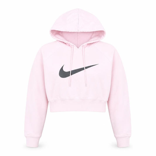 Nike Women's Pink Cropped Pullover Hoodie XS