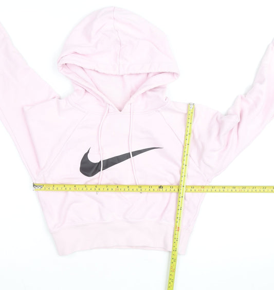 Nike Women's Pink Cropped Pullover Hoodie XS