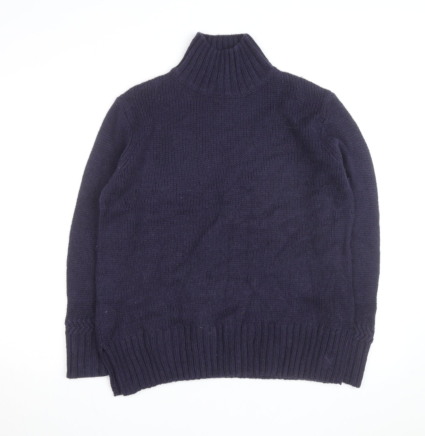 Crew Clothing Women's Blue Roll Neck Wool Jumper Size 12