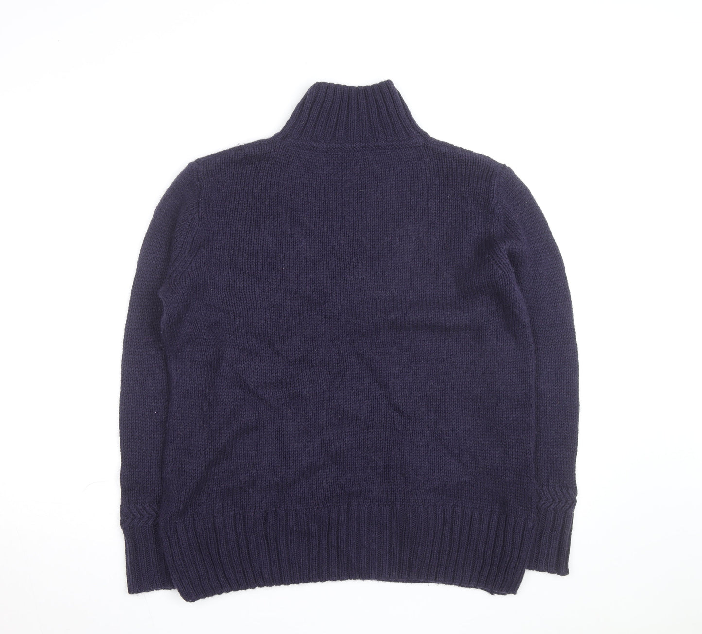 Crew Clothing Women's Blue Roll Neck Wool Jumper Size 12