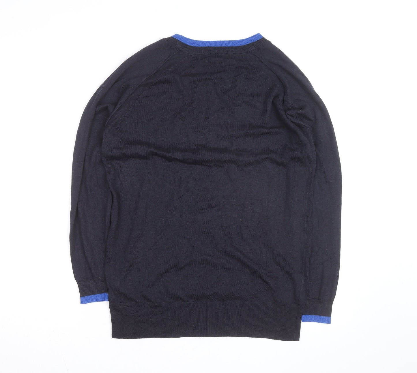 Next Men's Black V-Neck Cotton Jumper Size S