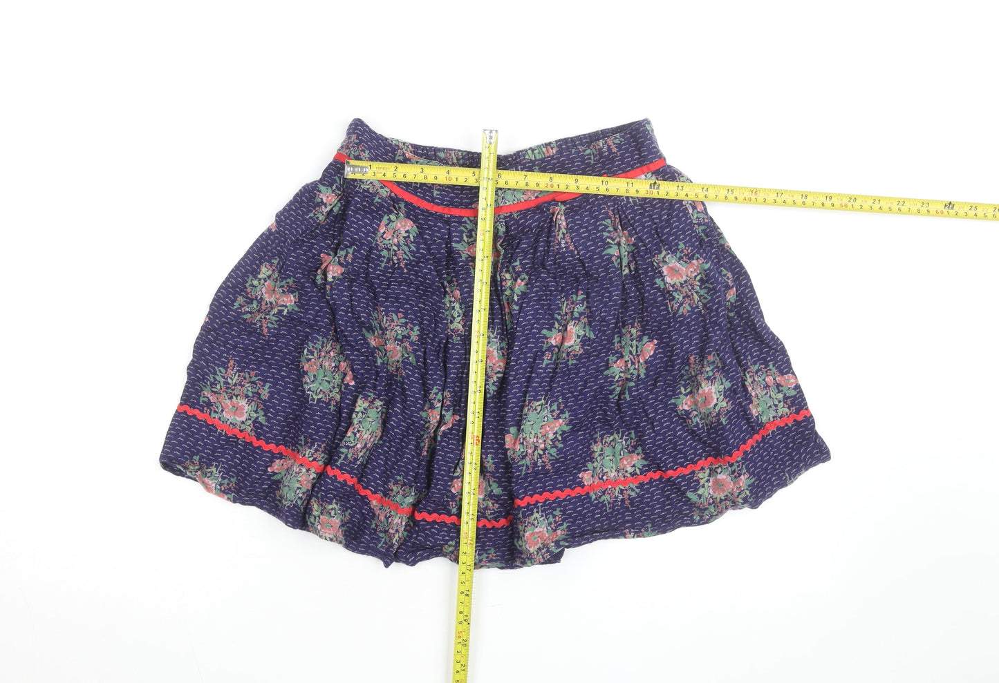 Monsoon Teens Blue Floral A-Line Short Cotton Skirt 12 Years